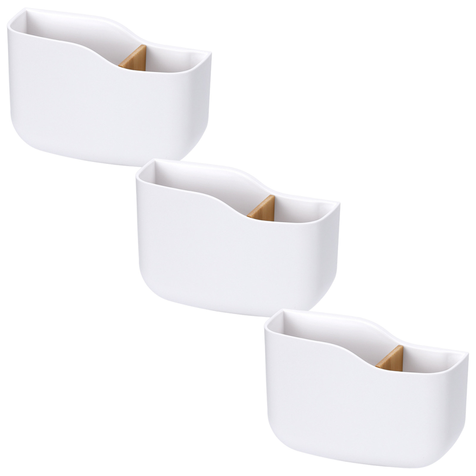 Food Storage Box - 3개 세트, 벽걸이형 리모컨 정리대, 접착식,