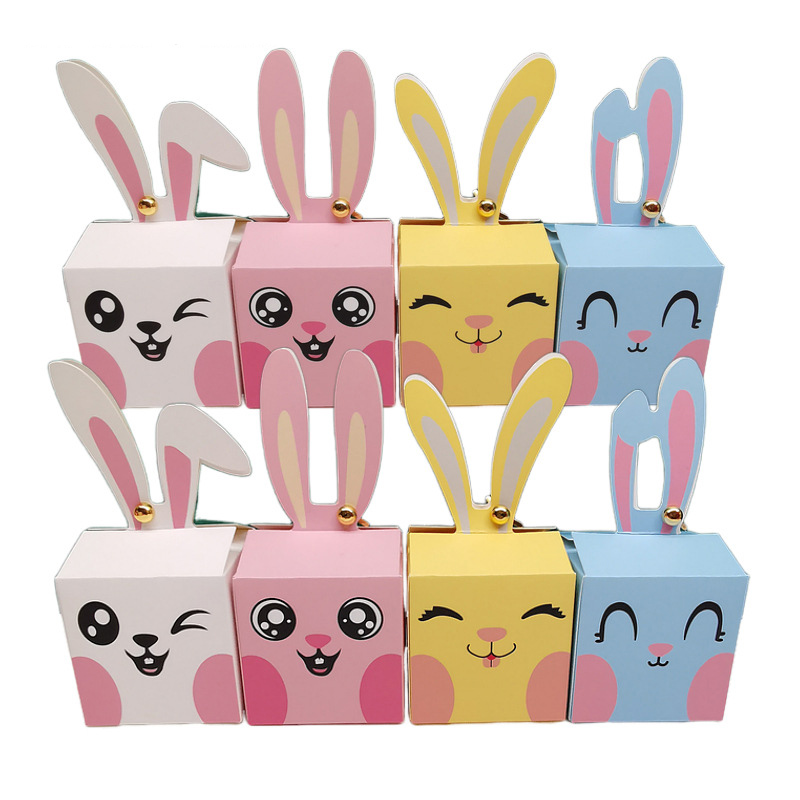 Food Storage Baby - 12/24Pcs 만화 토끼 사탕 상자 행복