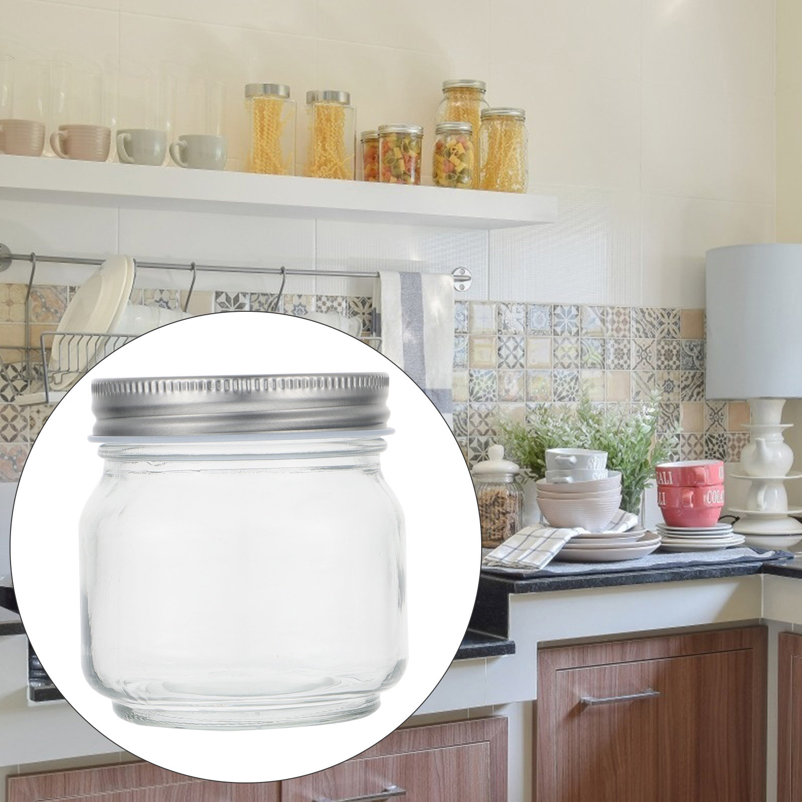Food Storage Glass Jar - 밀폐 뚜껑이 있는 두꺼운 투명 유리병