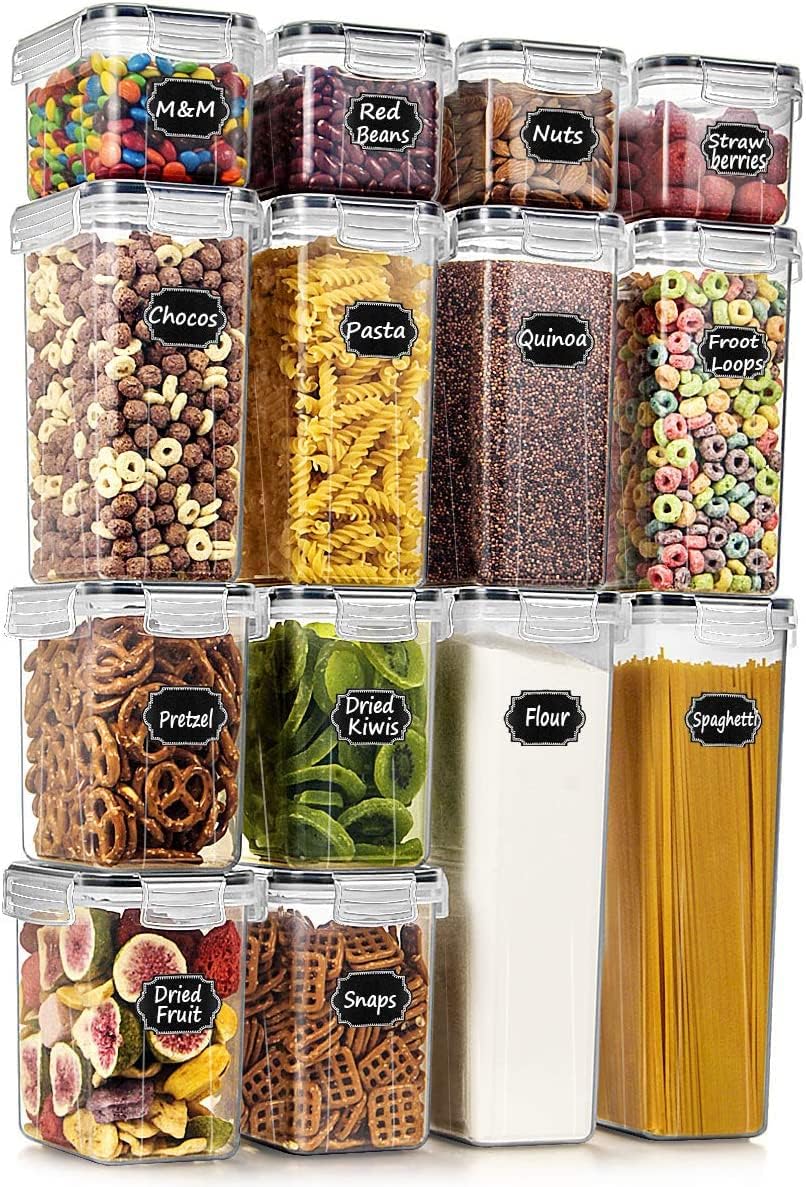 Food Storage Acrylic Containers - 밀폐형 식품 보관 용기 14개 플라스틱