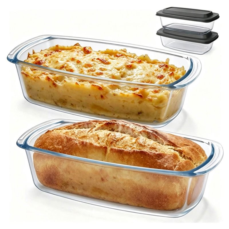 Food Storage Glass Containers Large - AA77 유리 로프 팬 7.6컵/1800ml/1.9쿼트 -