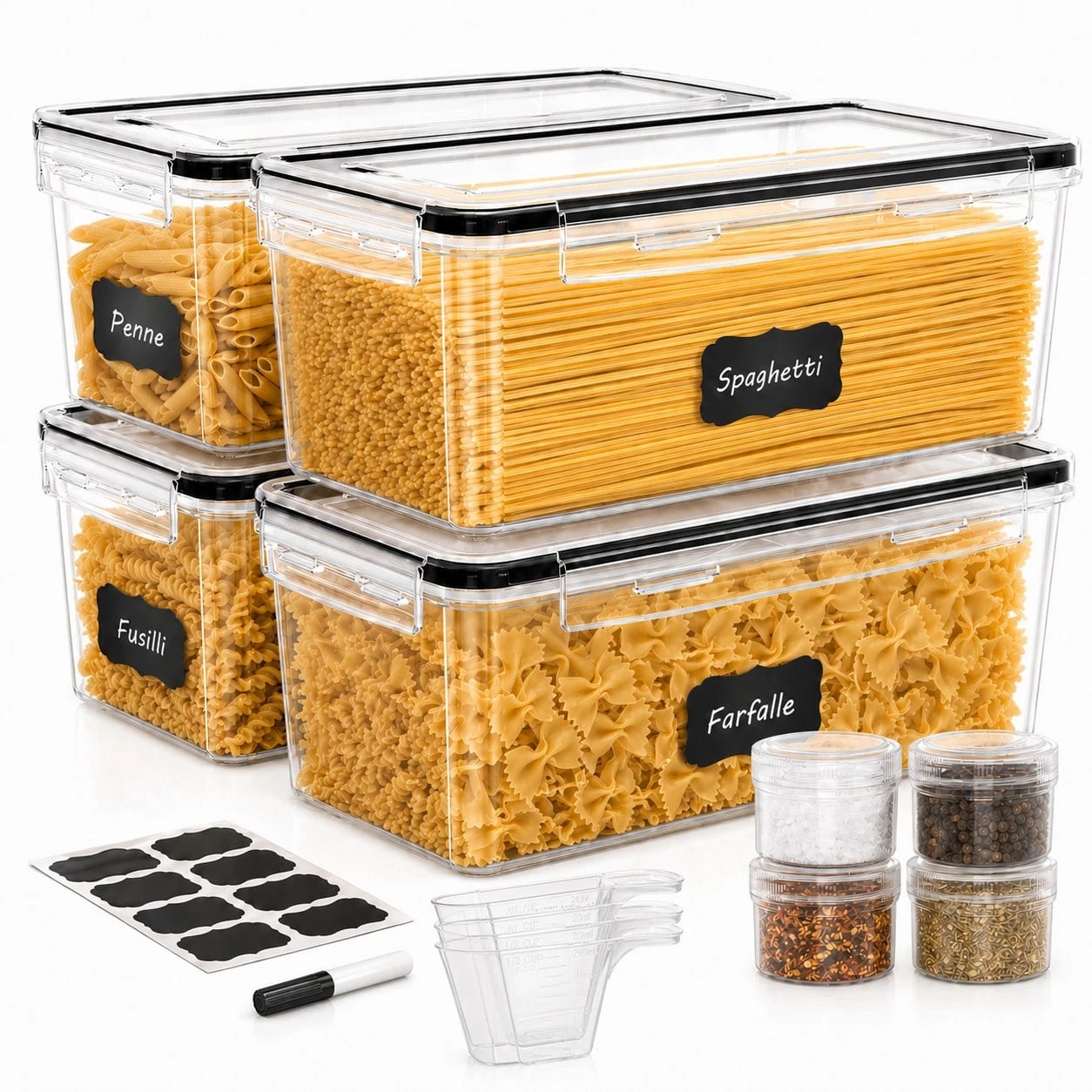 Food Storage Acrylic Containers - 대형 밀폐 식품 보관 용기 세트