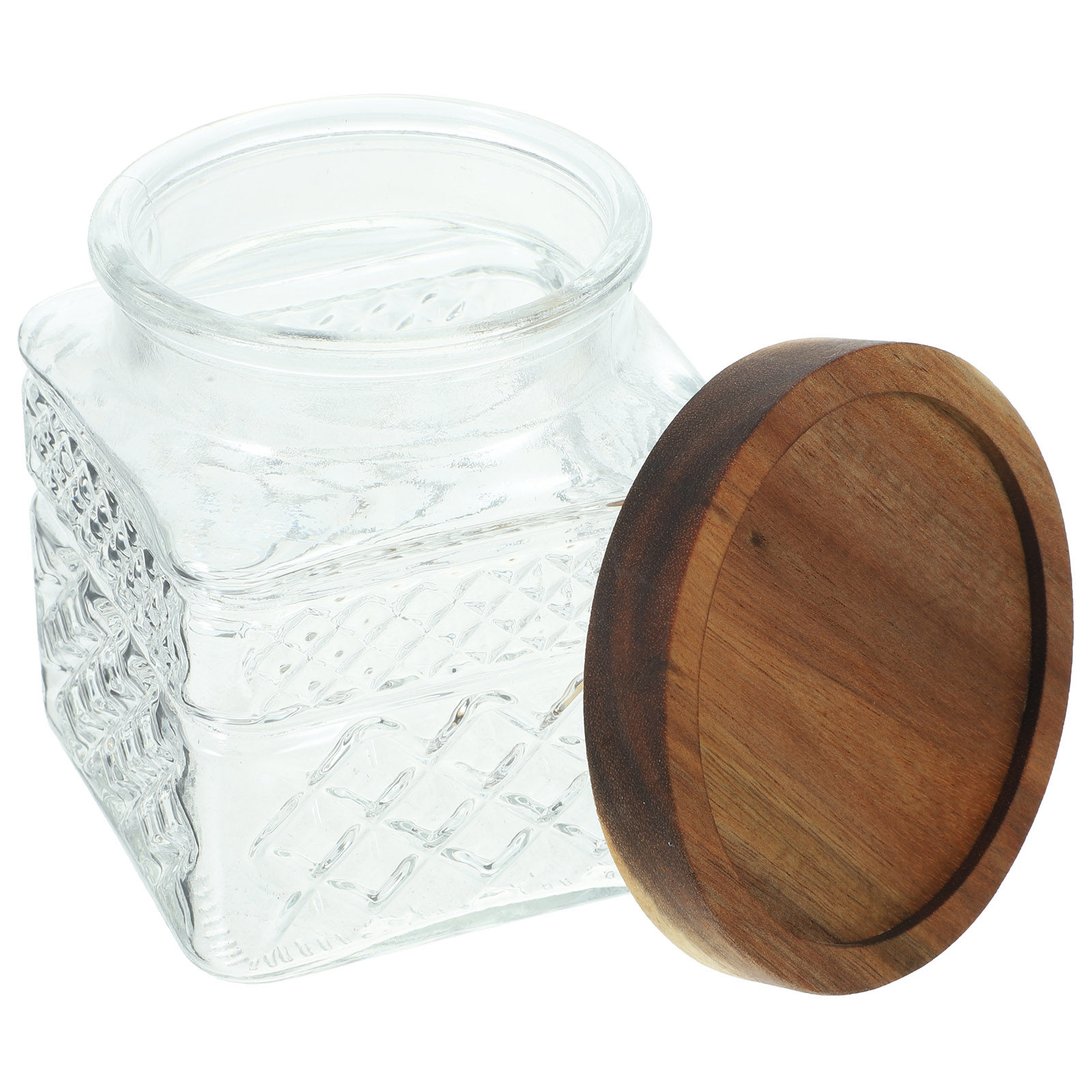 Food Storage Glass Containers Large - 유리 보관 용기 밀폐형 캐니스터 나무