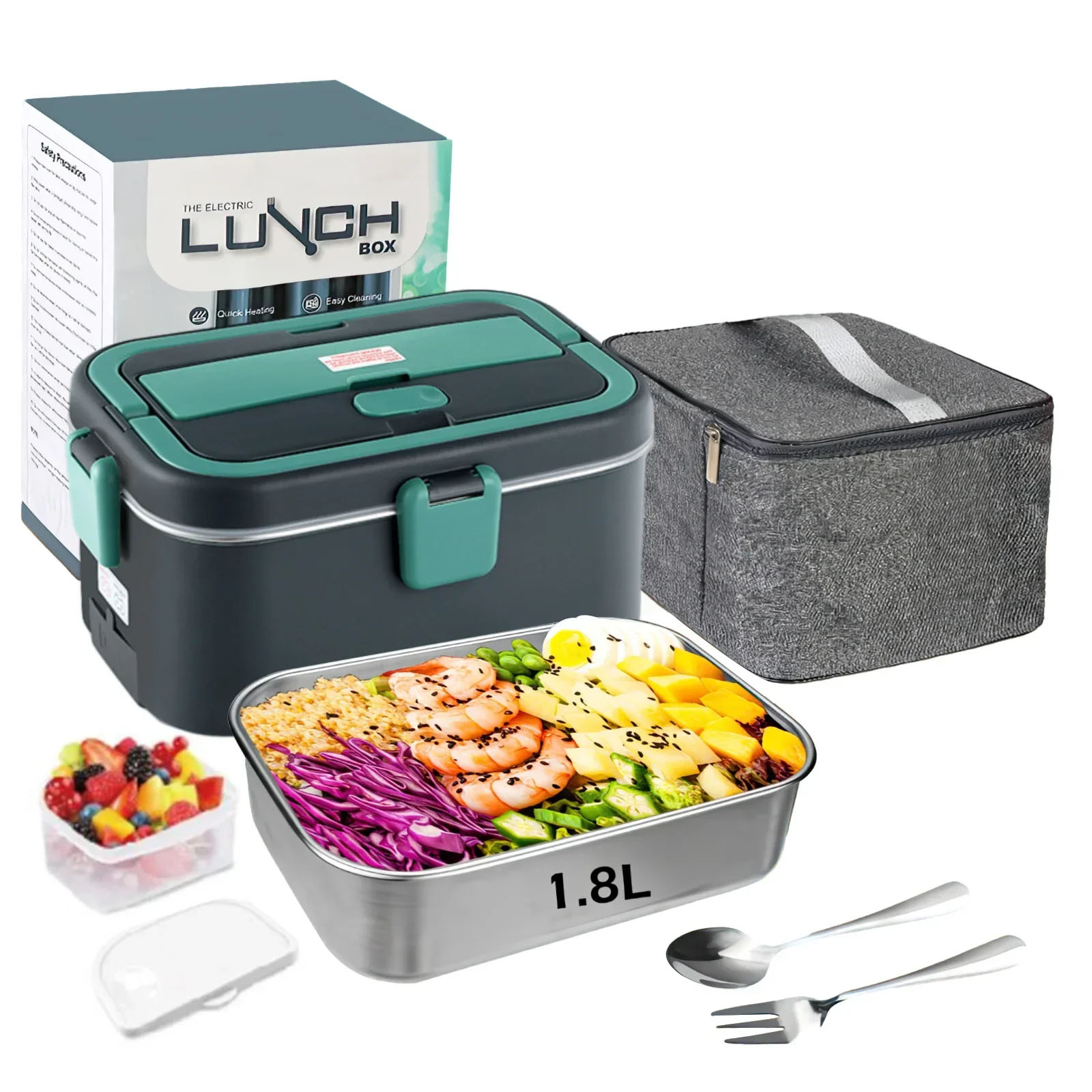 Food Storage Warmer - 전기 도시락 상자 식품 워머 1.8L