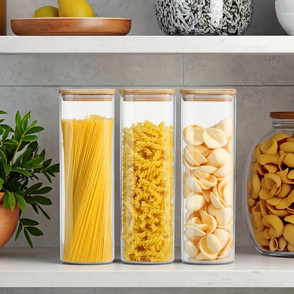 Food Storage Acrylic Containers - 현대적인 26/42온스 유리 저장 용기, 사각형