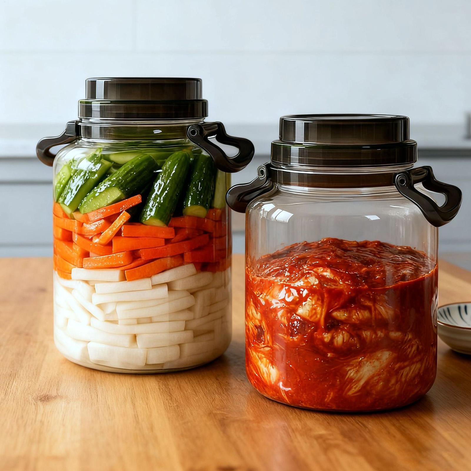 Food Storage Glass Containers Large - 밀폐 뚜껑이 있는 5L 유리 피클