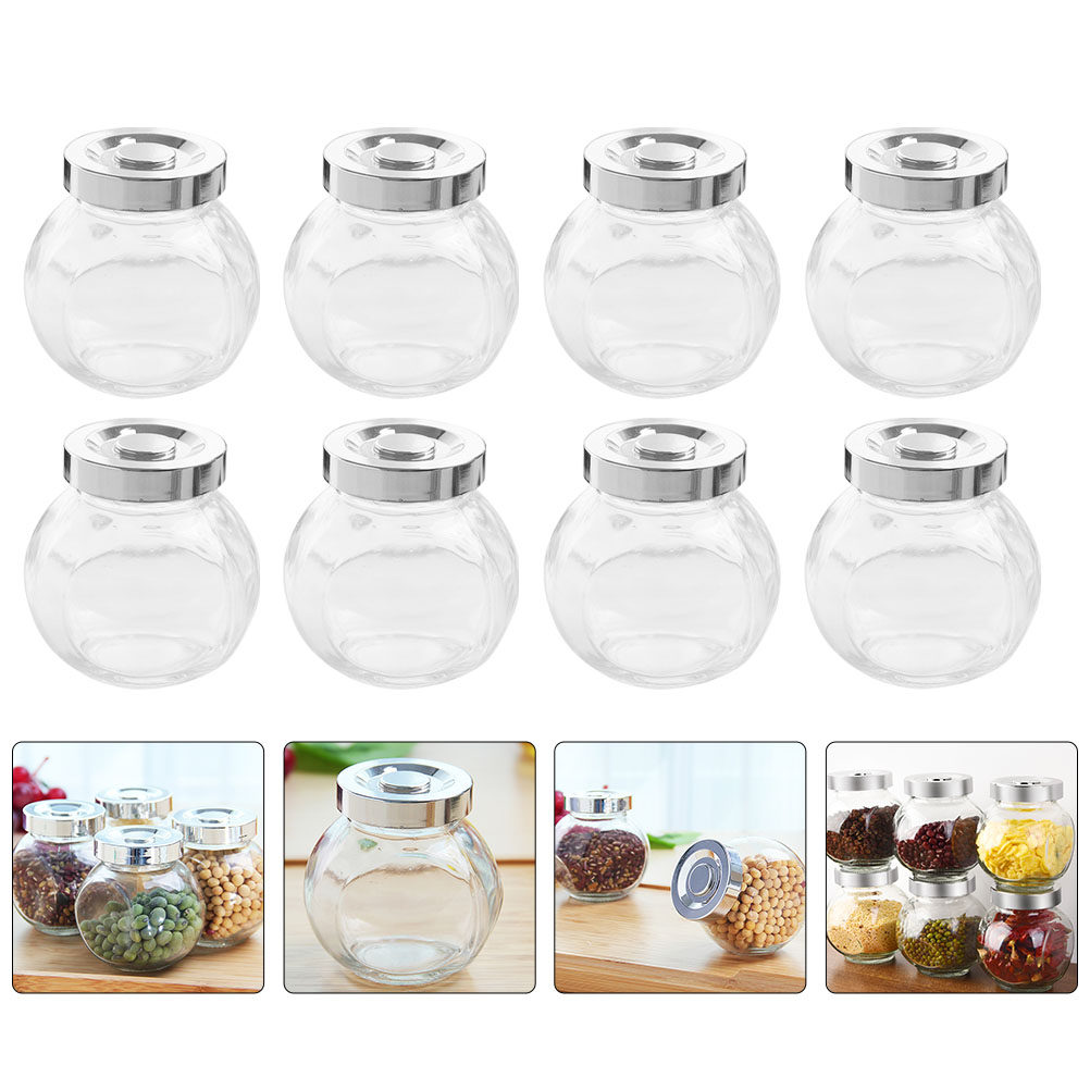 Food Storage Glass Jar - 투명한 유리 밀폐 용기 8개 세트,