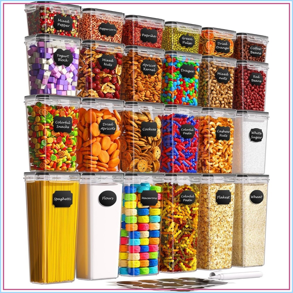 Food Storage With Lids - 24개의 밀폐 식품 보관 용기(뚜껑 포함),