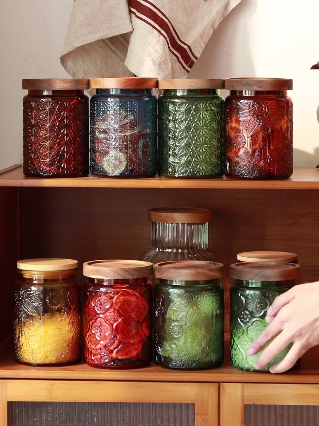 Food Storage Glass Jar - 빈티지 유리 주방 보관 항아리, 밀폐