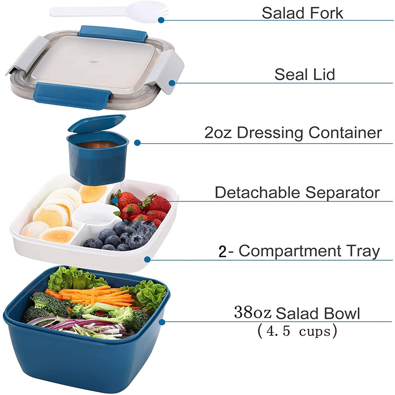 휴대용 샐러드 점심 용기 샐러드 그릇 대형 도시락 상자 - Food Storage Box Large 리뷰 및 가격