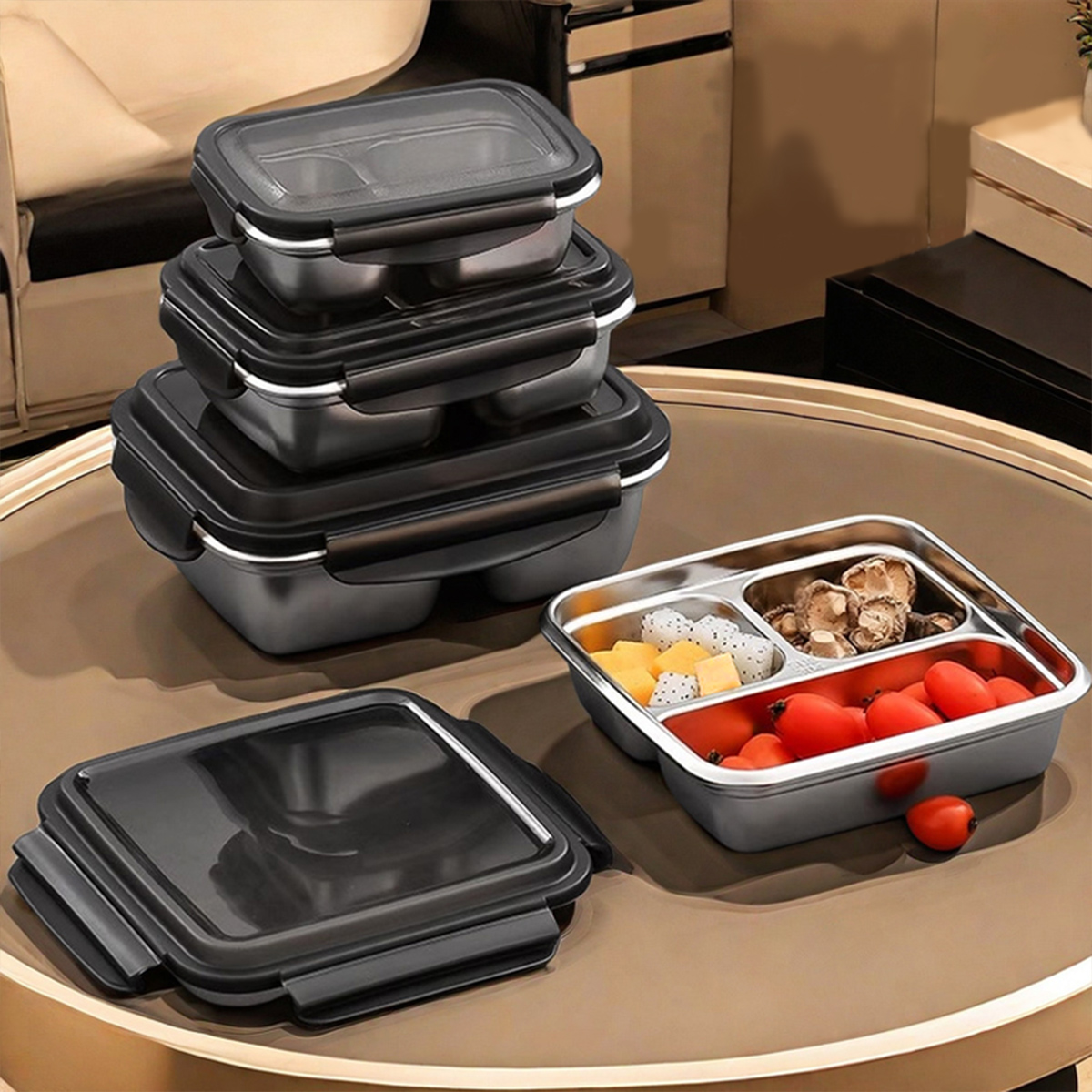WORTHBUY 2/3 그리드 304 스테인레스 스틸  - Food Storage Box Large 리뷰 및 가격