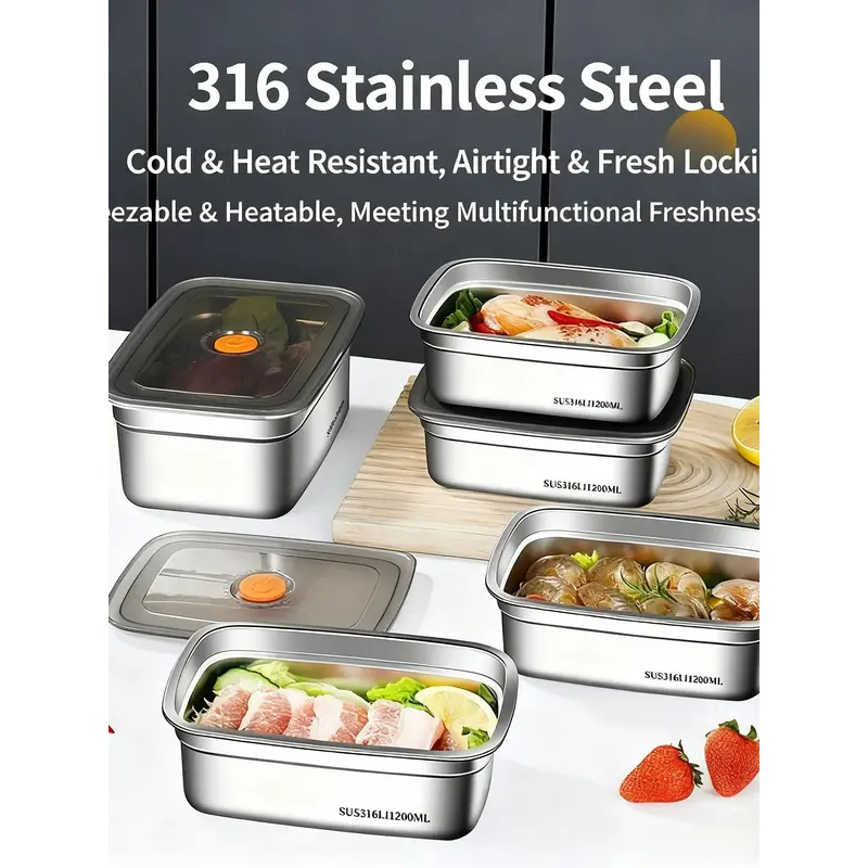 대용량 스테인리스 스틸 누수 방지 밀폐형 도시락통, 캠 - Food Storage Box Large 리뷰 및 가격