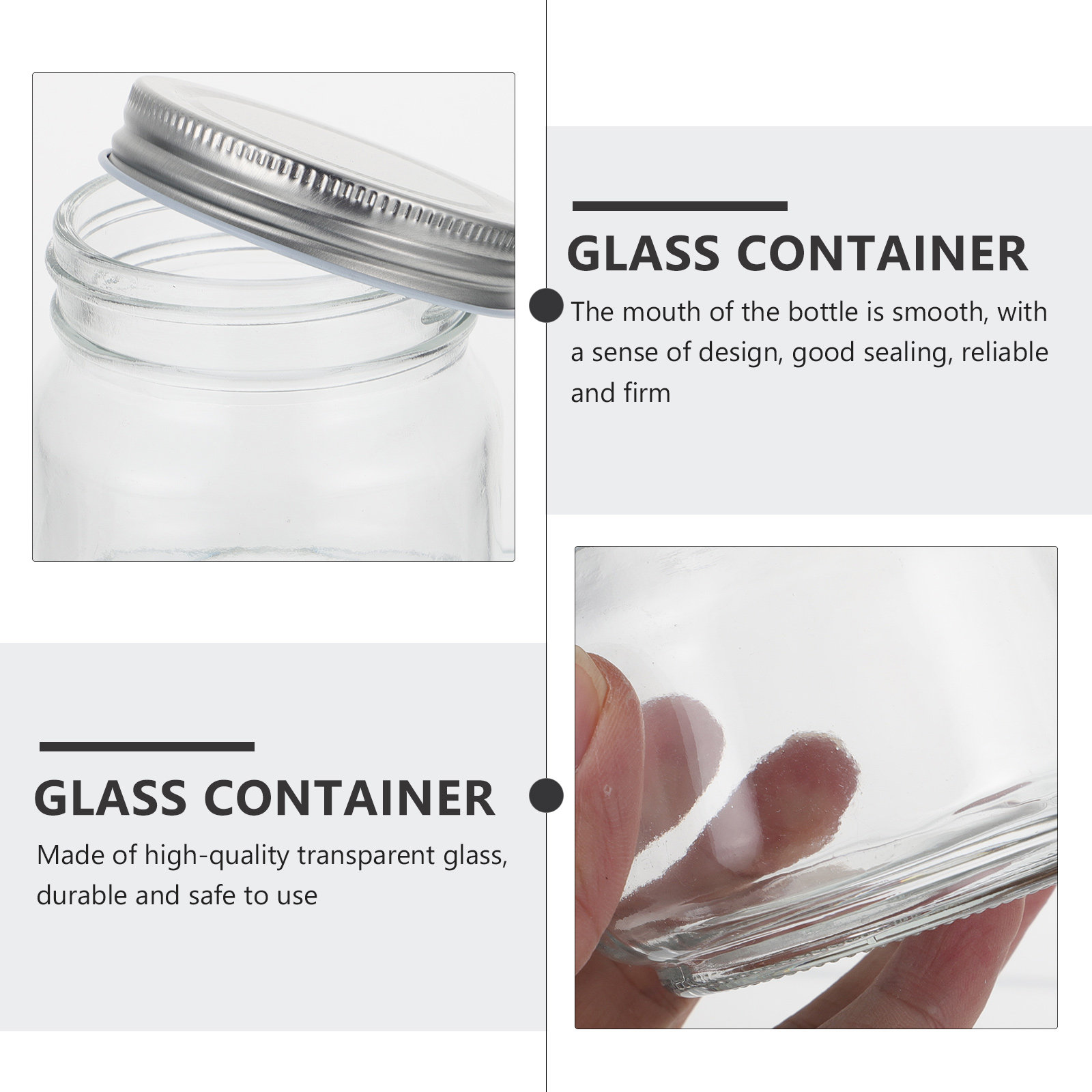 밀폐 뚜껑이 있는 두꺼운 투명 유리병 6개 세트. 꿀, - Food Storage Glass Jar 리뷰 및 가격