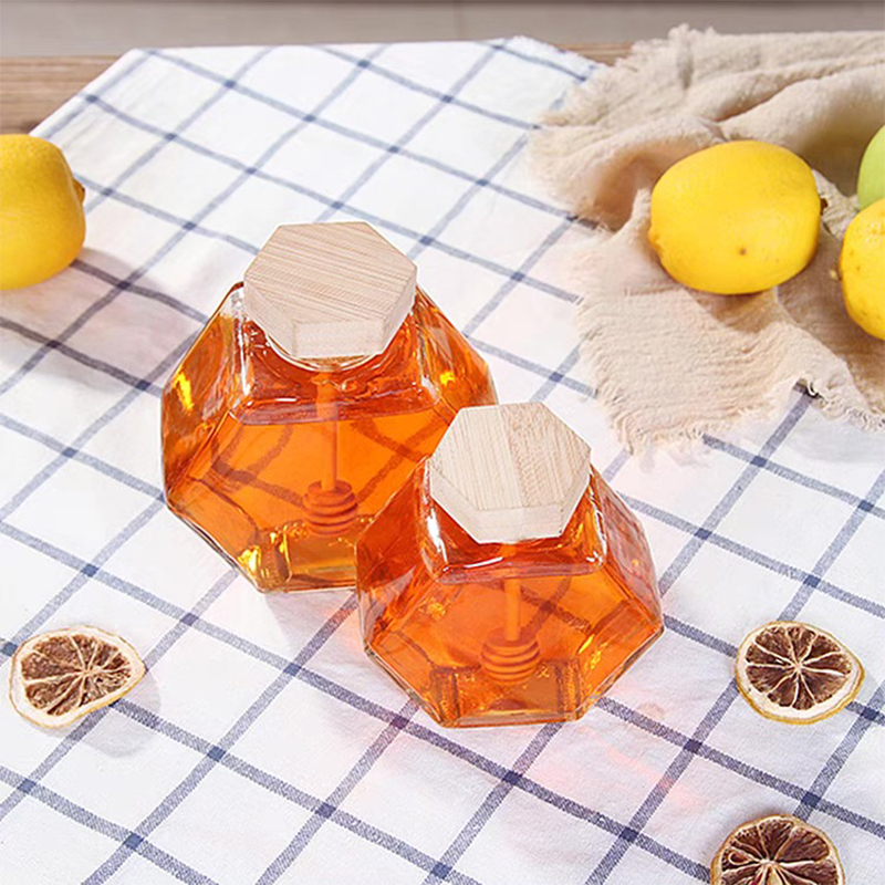 밀봉 및 교반봉이 있는 육각형 꿀 저장 유리병, 가정/ - Food Storage Glass Jar 리뷰 및 가격