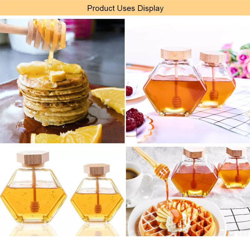 밀봉 및 교반봉이 있는 육각형 꿀 저장 유리병, 가정/ - Food Storage Glass Jar 리뷰 및 가격