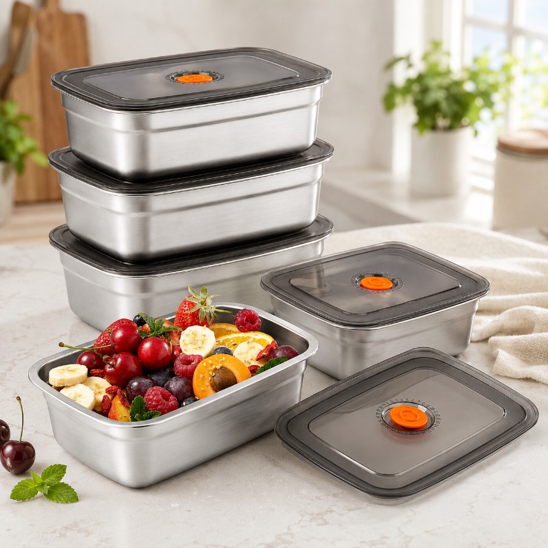 스테인리스 스틸 대용량 밀폐형 도시락통, 캠핑용 냉장고 - Food Storage Box Large 리뷰 및 가격