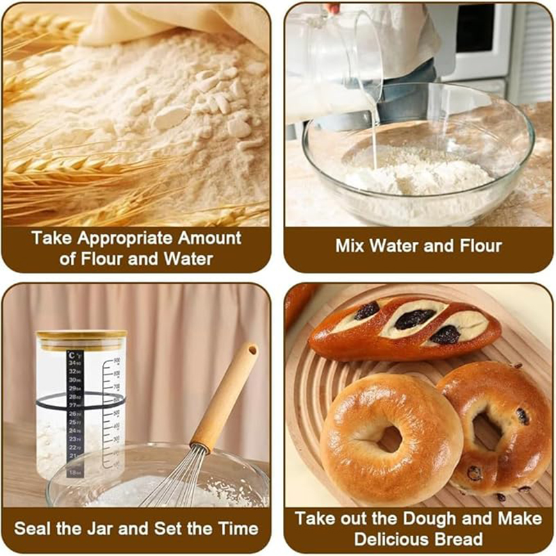 사워도우 스타터 병 키트 사워도우 스타터 용기 베이킹  - Food Storage Glass Jar 리뷰 및 가격