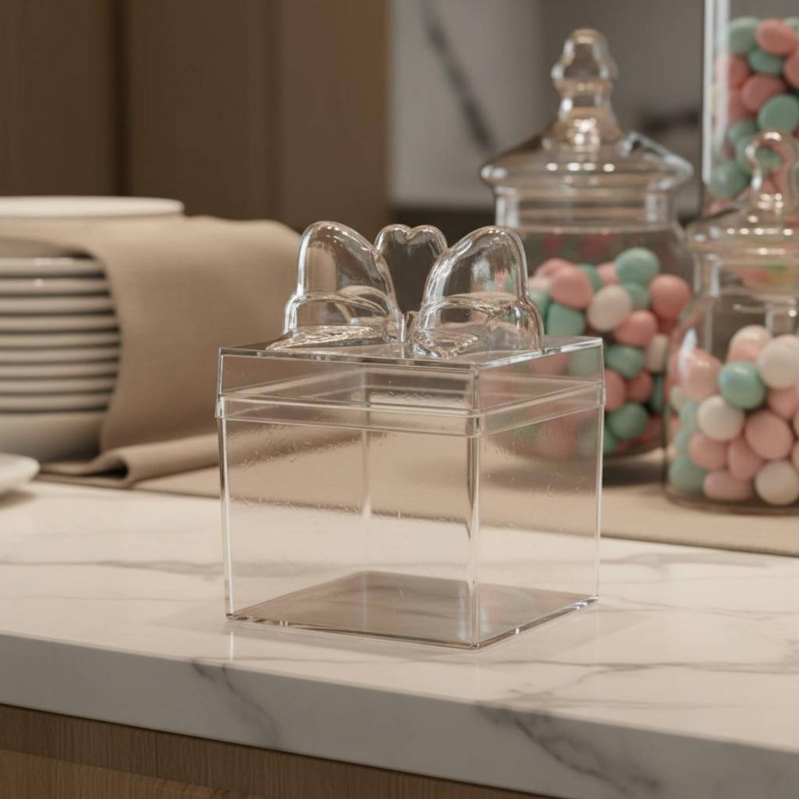 투명 플라스틱 사탕 상자 리본 포함 다용도 투명 사탕  - Food Storage For 리뷰 및 가격