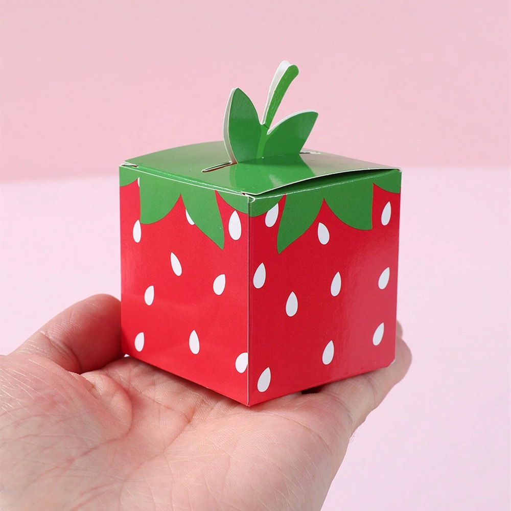 10Pcs 달콤한 과일 딸기 테마 종이 쿠키 사탕 상자 - Food Storage Baby 리뷰 및 가격