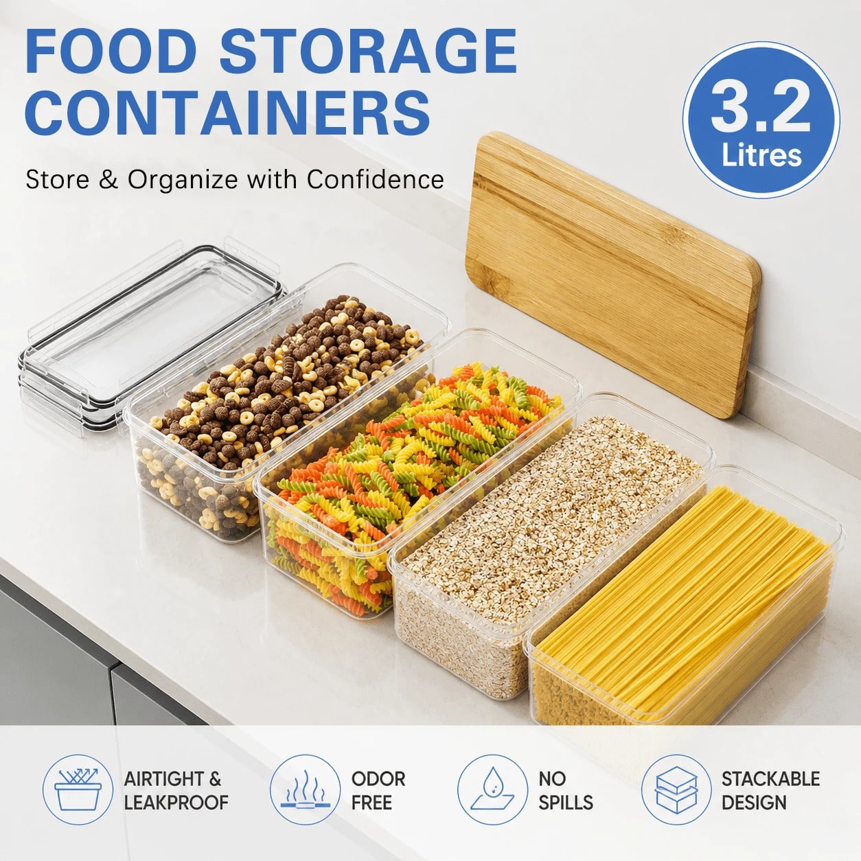 대형 밀폐 식품 보관 용기 세트 8개 (뚜껑 4개, 용 - Food Storage Acrylic Containers 리뷰 및 가격