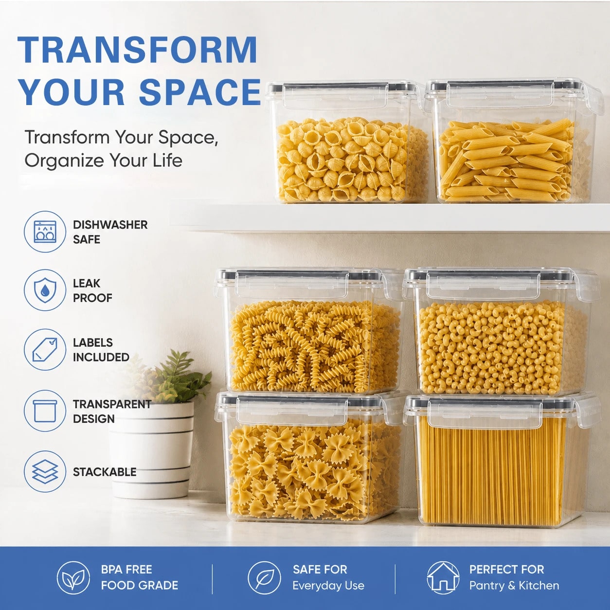 대형 밀폐 식품 보관 용기 세트 8개 (뚜껑 4개, 용 - Food Storage Acrylic Containers 리뷰 및 가격