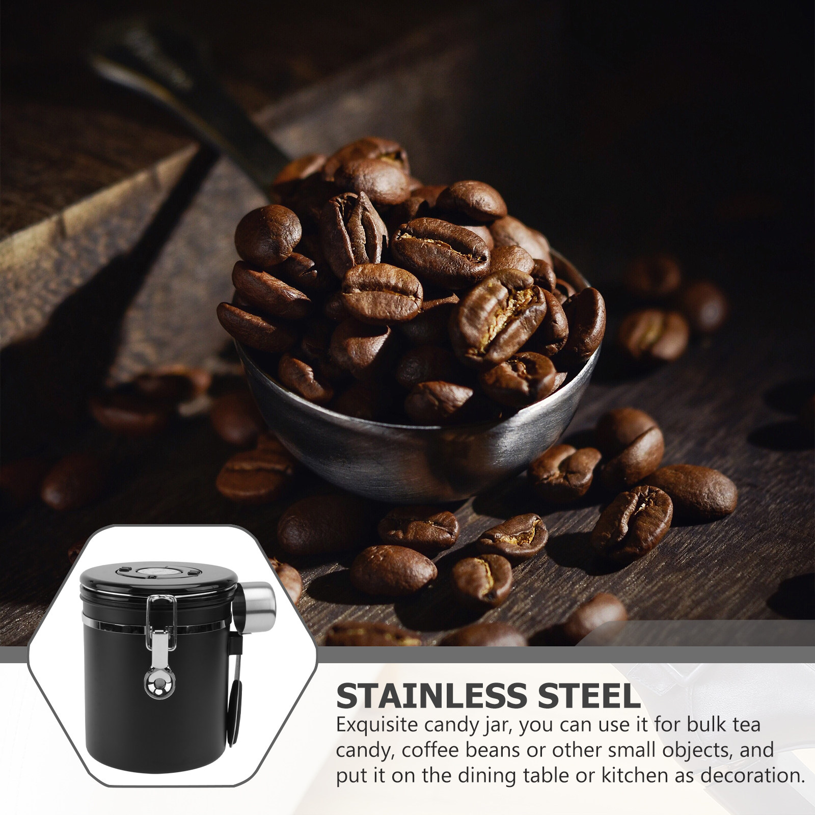 1개입 커피콩 밀폐 용기 스테인리스 스틸 보관 캔스터  - Food Storage Jars Airtight 리뷰 및 가격