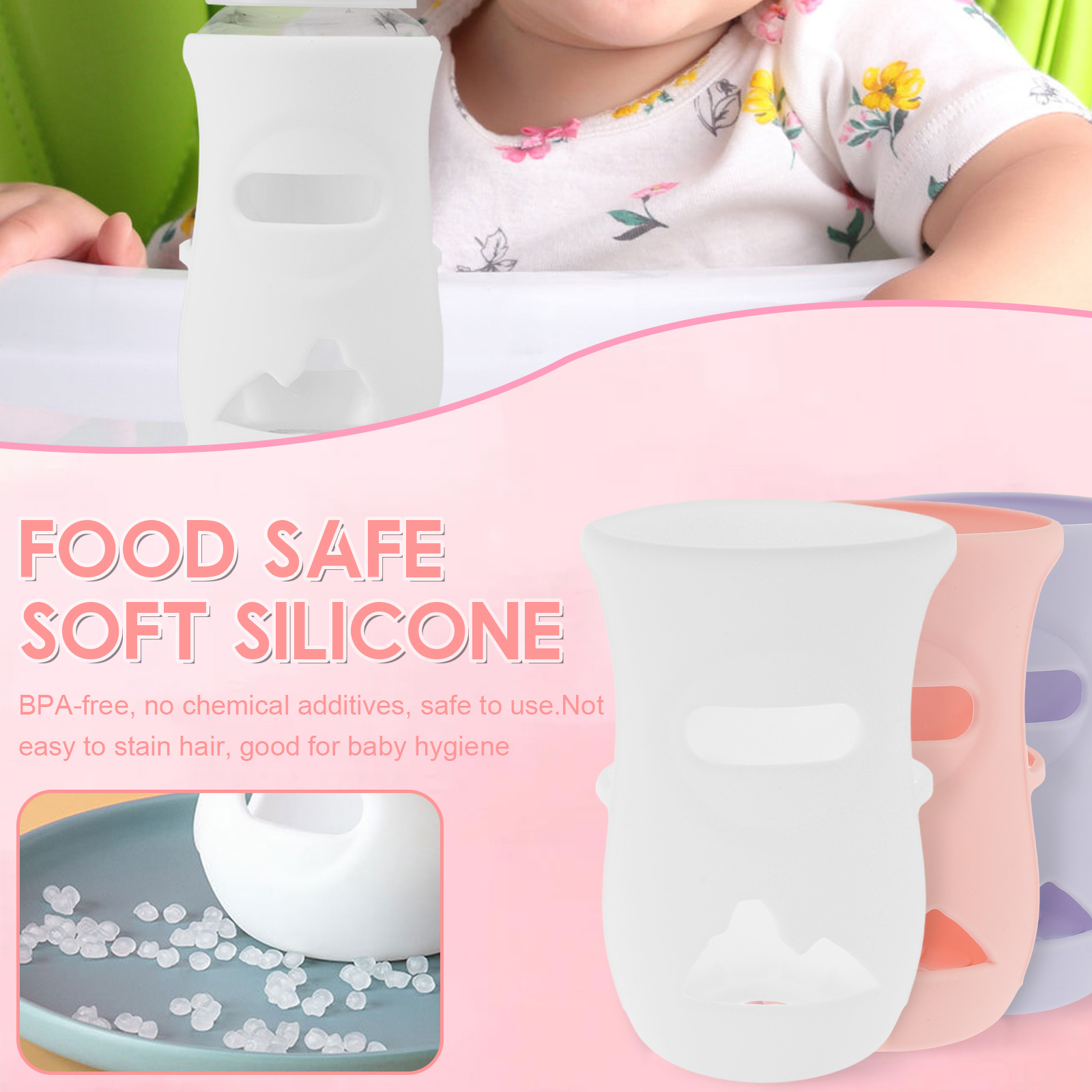 실리콘 슬리브 실리콘 아기 병 커버 절연 유리 병 AV - Food Storage Baby 리뷰 및 가격