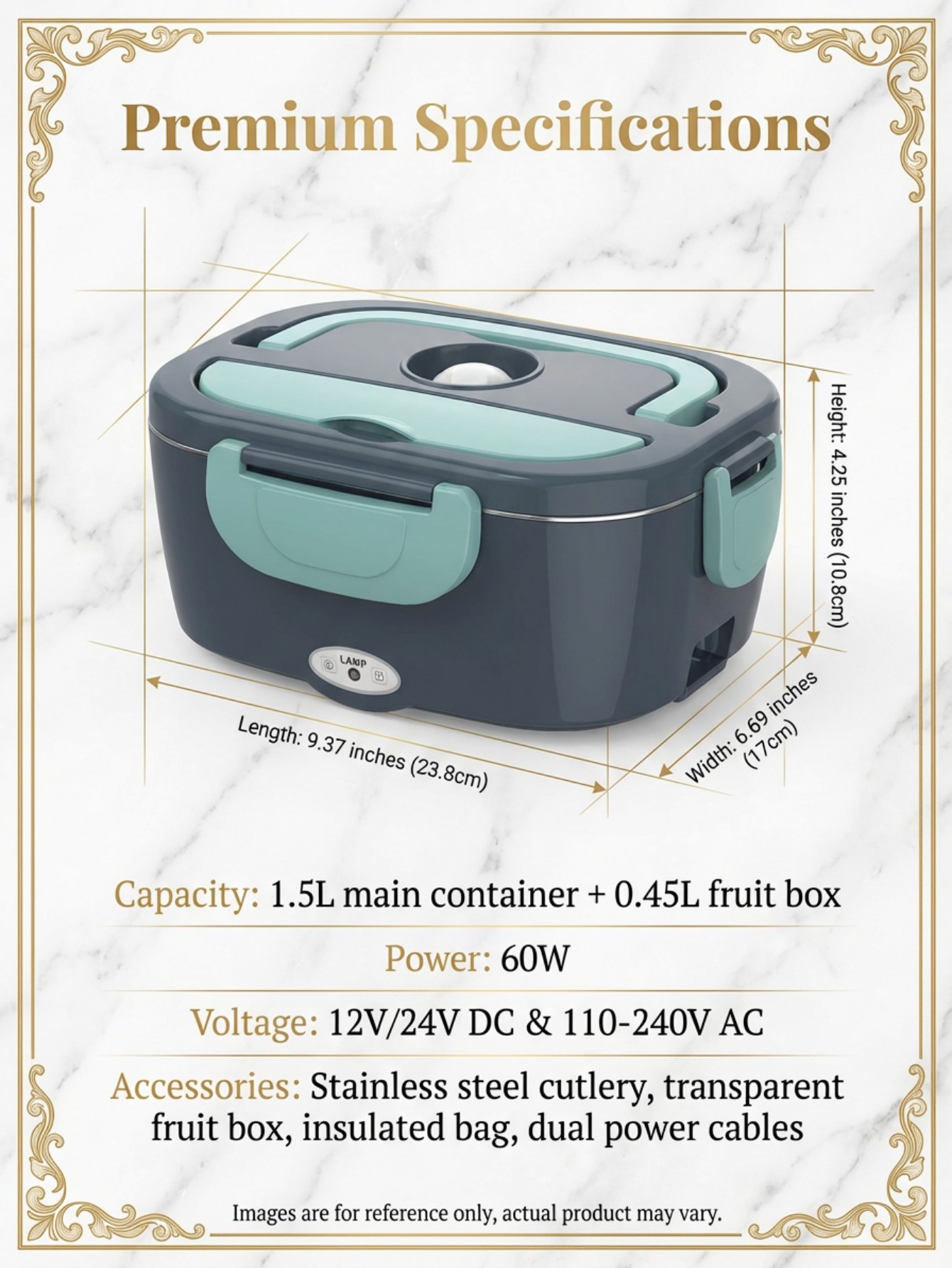 60W 전기 가열식 도시락통 1.5L 304 스테인리스 - Food Storage Warmer 리뷰 및 가격