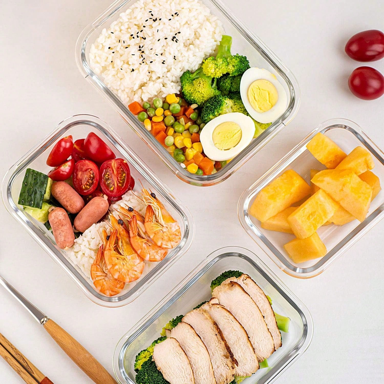 10팩 유리 밀프렙 용기, 뚜껑이 있는 밀폐형 식품 보 - Food Storage Glass Jar 리뷰 및 가격