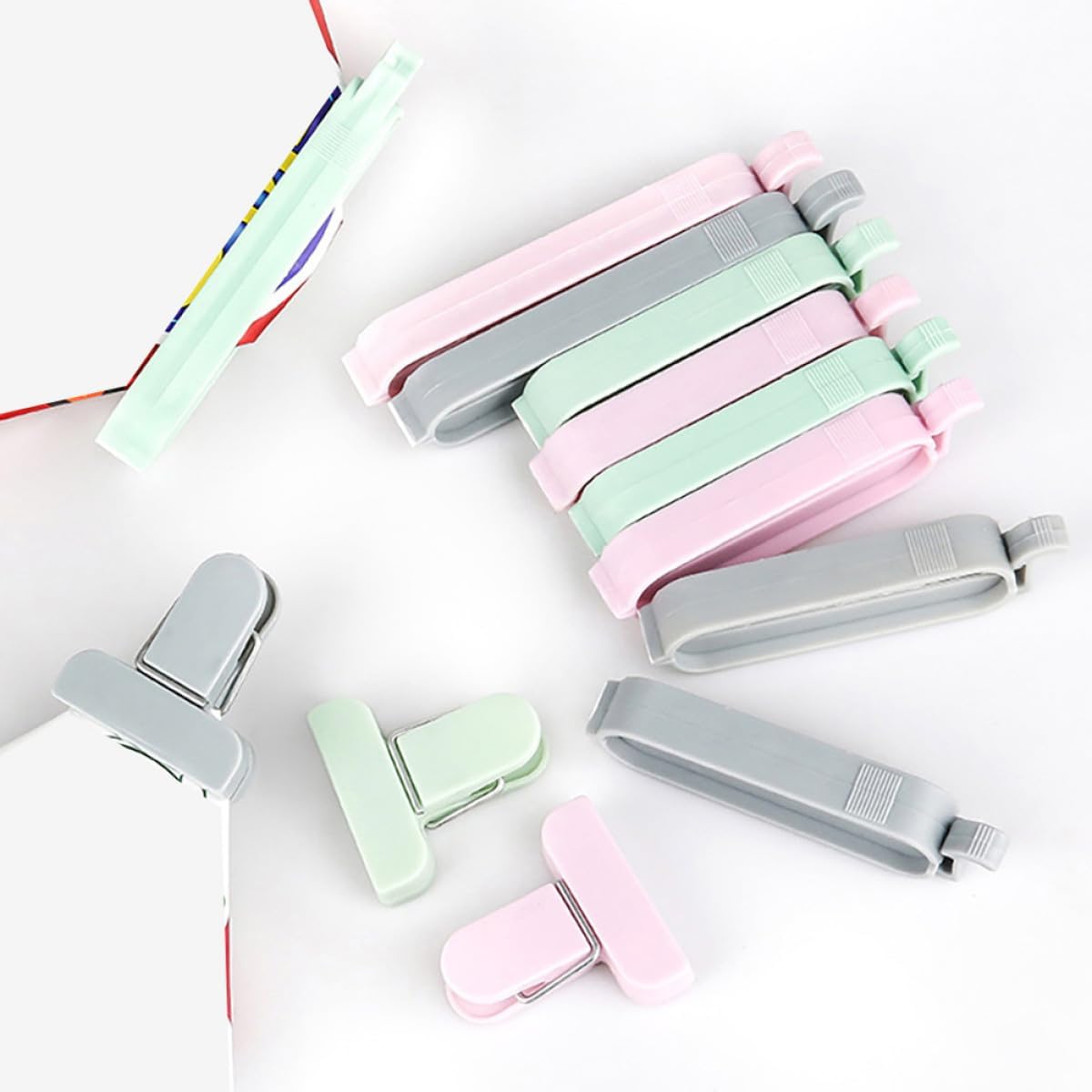 12pcs 혼합 색상 플라스틱 씰링 클립 식품 저장용  - Food Storage Roll Bags 리뷰 및 가격