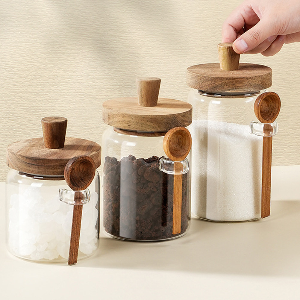 투명 유리 식품 보관 용기, 밀폐형 나무 뚜껑 커피 용 - Food Storage With Lids 리뷰 및 가격