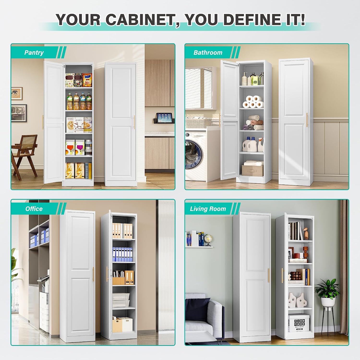 키가 크고 좁은 수납장, 한 개의 문과 5개의 선반이  - Food Storage For Room 리뷰 및 가격