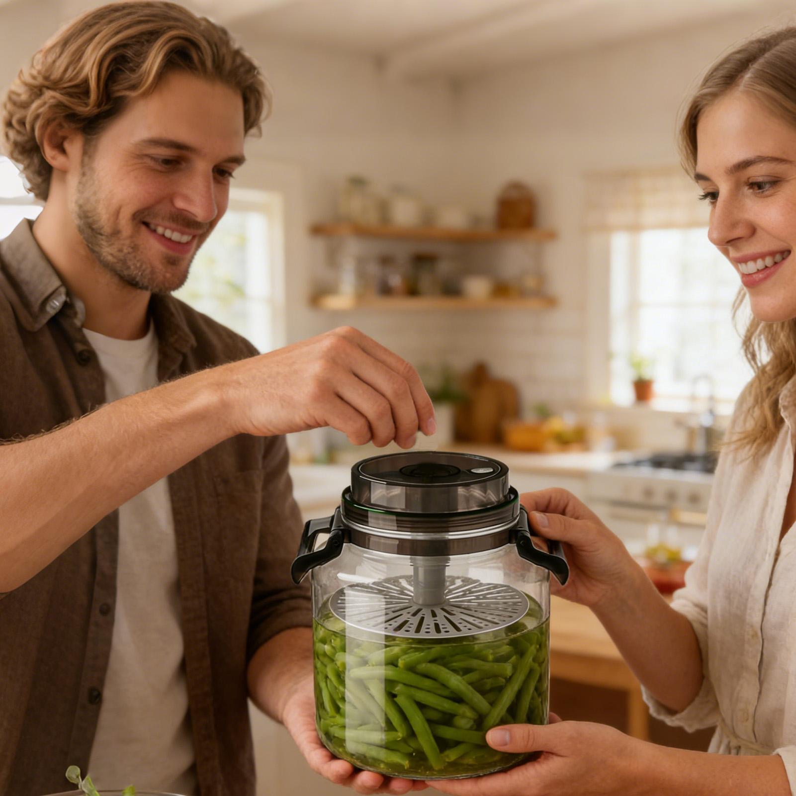 밀폐 뚜껑이 있는 5L 유리 피클 용기, 손잡이가 달린 - Food Storage Glass Containers Large 리뷰 및 가격