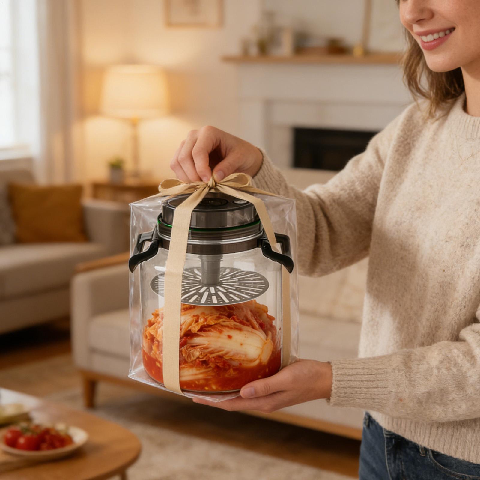 밀폐 뚜껑이 있는 5L 유리 피클 용기, 손잡이가 달린 - Food Storage Glass Containers Large 리뷰 및 가격