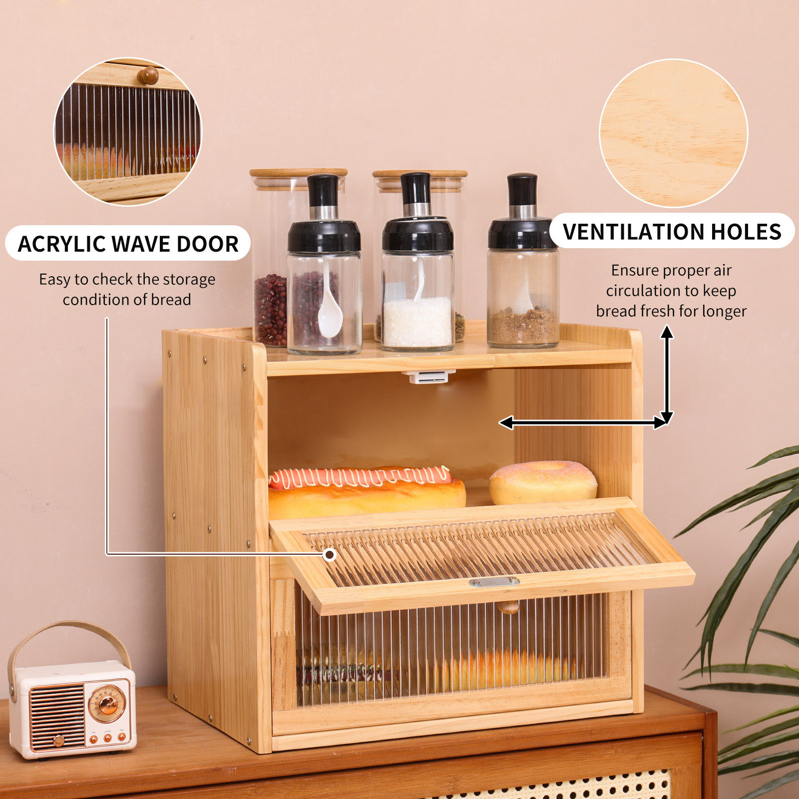주방 조리대용 빵 상자 수제 빵 보관함 아크릴 플립 뚜 - Food Storage Acrylic Containers 리뷰 및 가격