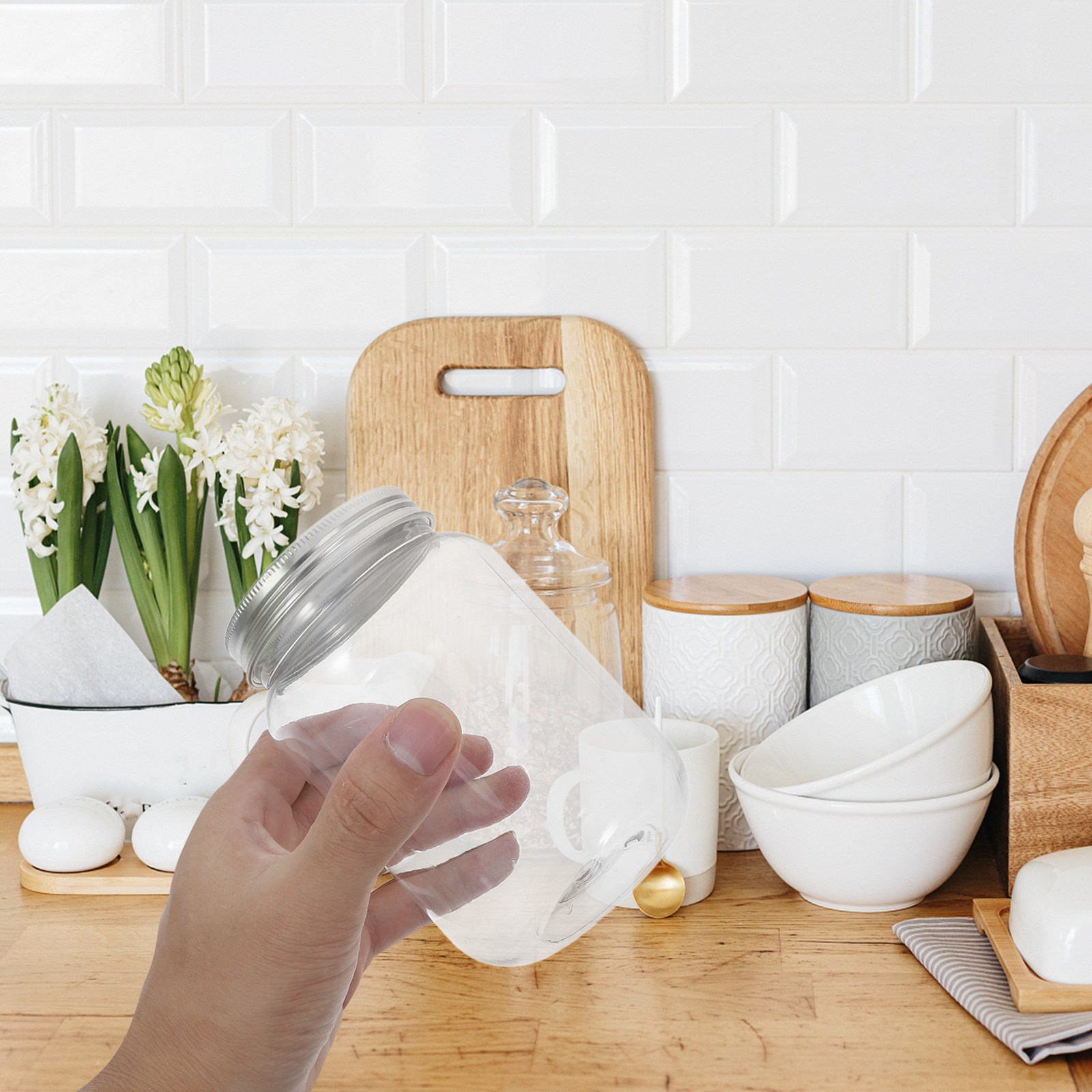 밀폐식 식품 보관 용기 4개 세트, 투명하고 재사용 가 - Food Storage Jars Airtight 리뷰 및 가격