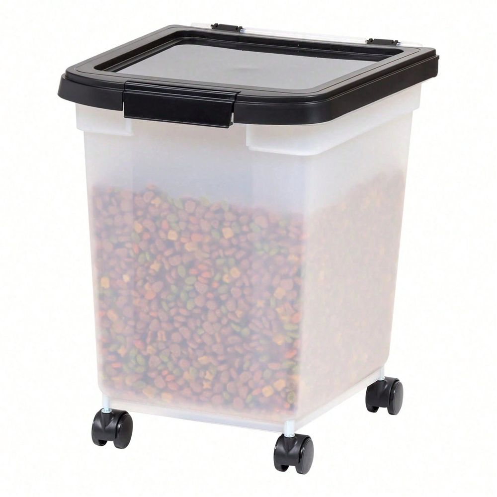 바퀴와 뚜껑이 있는 투명 플라스틱 보관통, 25파운드. - Food Storage Dog 리뷰 및 가격