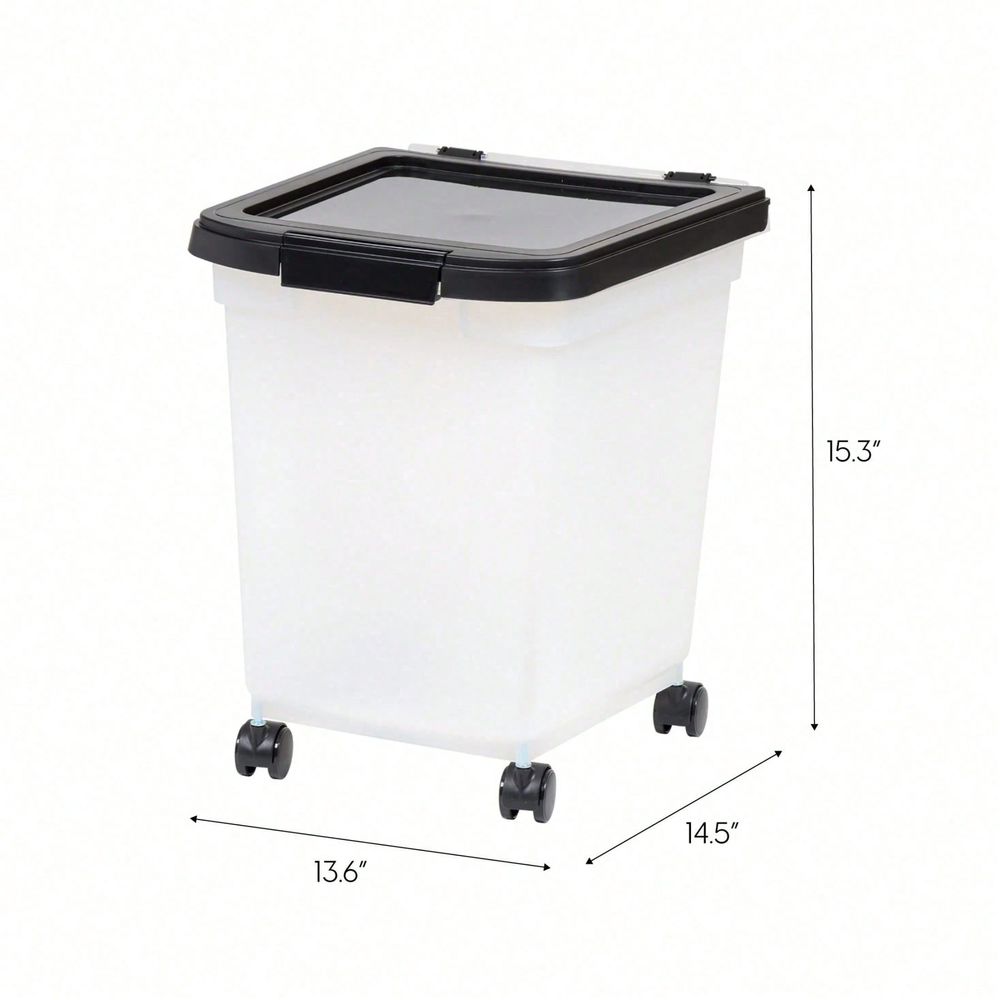 바퀴와 뚜껑이 있는 투명 플라스틱 보관통, 25파운드. - Food Storage Dog 리뷰 및 가격