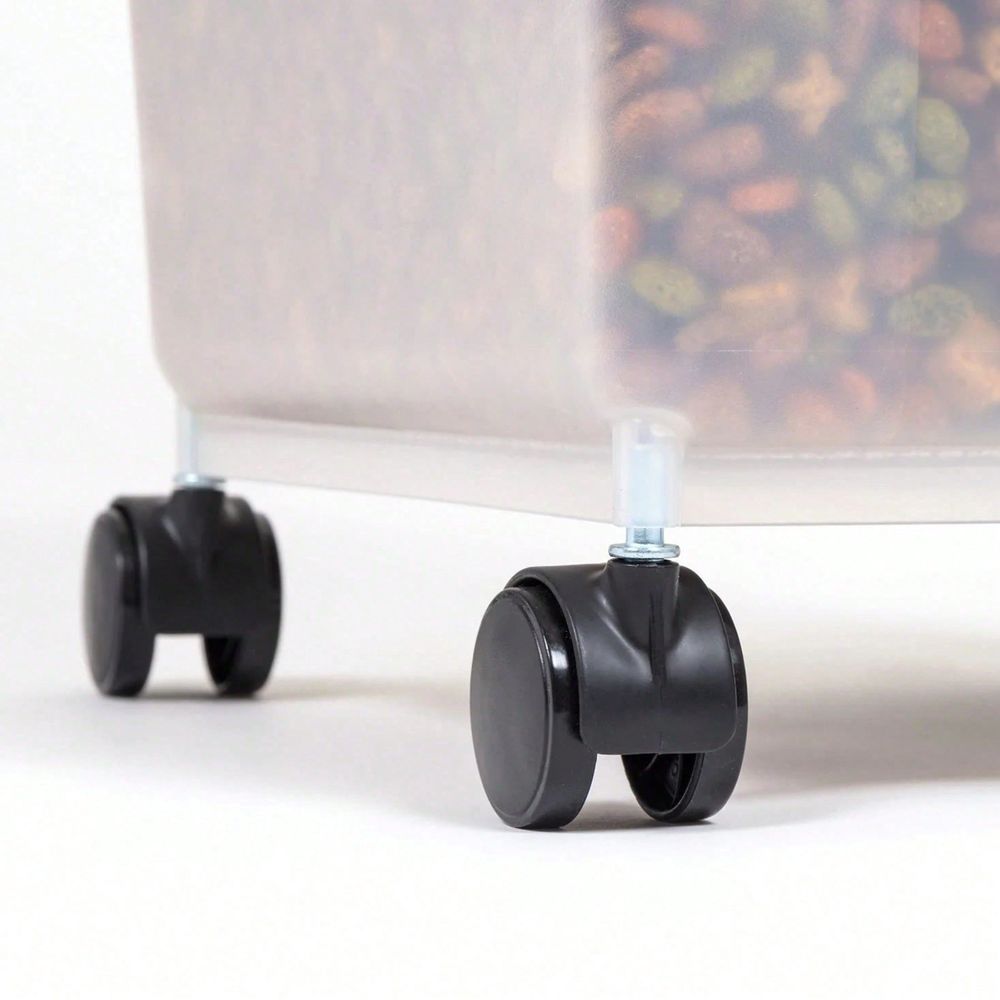 바퀴와 뚜껑이 있는 투명 플라스틱 보관통, 25파운드. - Food Storage Dog 리뷰 및 가격